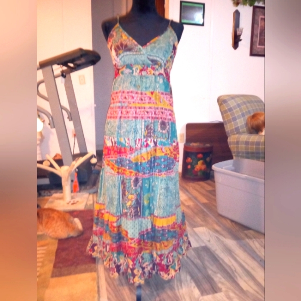 Jane Ashley Midi Dress green,multi colored